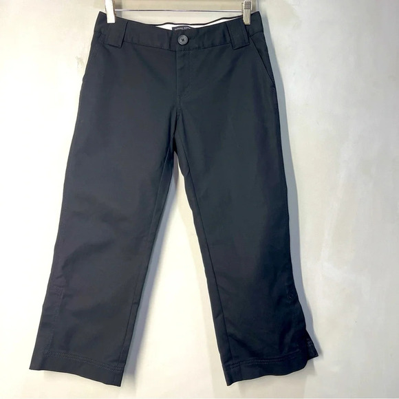 Banana Republic Women's Martin Fit Black Flat Front Capri Crop Pants Size 4 - Picture 1 of 13